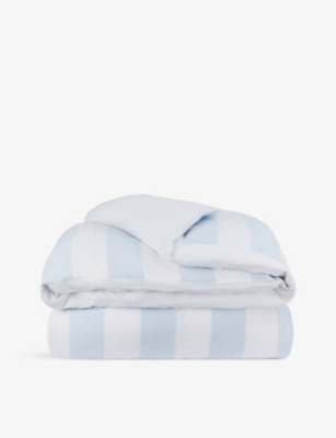 THE WHITE COMPANY THE WHITE COMPANY WHITE/BLUE MARIS STRIPED KING COTTON DUVET COVER 62426689