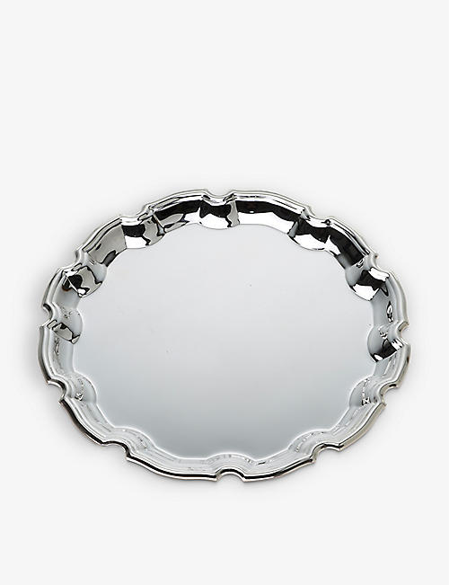 ARTHUR PRICE: Chippendale silver-plated stainless-steel tray 30cm