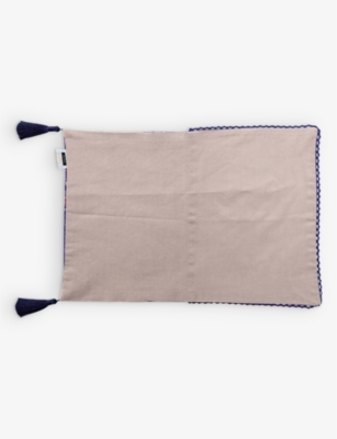 SELETTI HYBRID BERSABEA TASSEL-TRIMMED COTTON-BLEND TABLEMAT 50CM X 35CM 