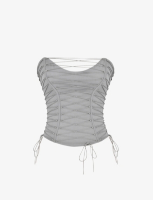 House Of Cb Lace-up Corset in Gray