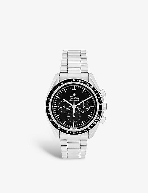BUCHERER CERTIFIED PRE OWNED: Pre-loved Omega 1361-323-9 Speedmaster stainless-steel manual watch