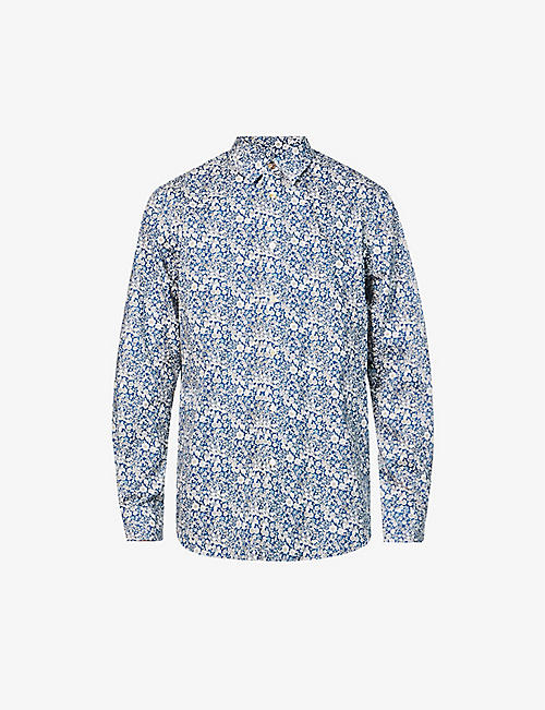 PAUL SMITH: Floral-print long-sleeved cotton shirt
