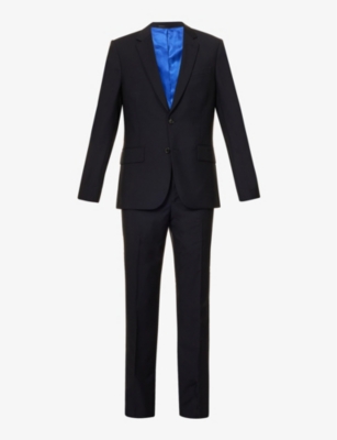 PAUL SMITH PAUL SMITH MENS NAVY SINGLE-BREASTED NOTCHED-LAPELS REGULAR-FIT WOOL-BLEND SUIT,62431935