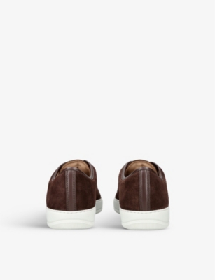 LANVIN Cap-toe leather and suede low-top trainers