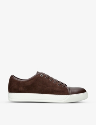 LANVIN Cap-toe leather and suede low-top trainers