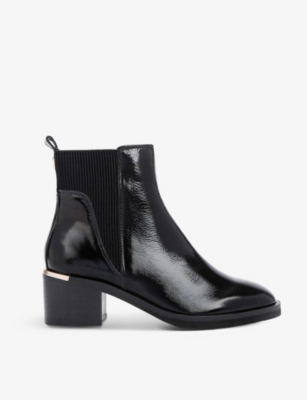 Carvela Womens  Liberty Heeled Patent-leather Ankle Boots In Black/comb