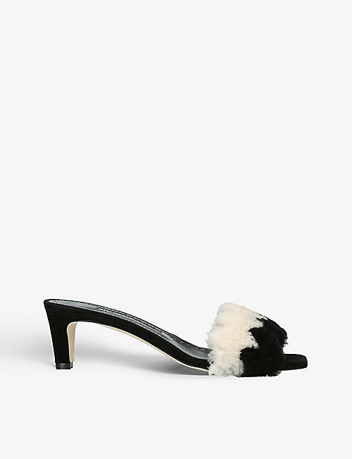 MANOLO BLAHNIK: Bayliemu 50 leather heeled slippers