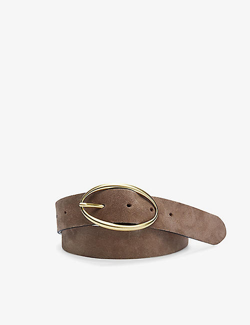 THE WHITE COMPANY: Oval-buckled suede belt