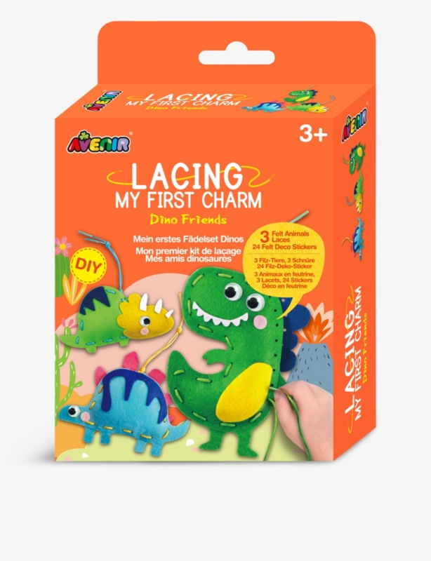 Lacing My First Charm Dino Friends felt lacing kit 3 years