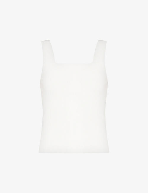 VINCE: Square-neck woven tank top