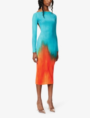 Alamea abstract-print stretch-woven midi dress  
Farai London