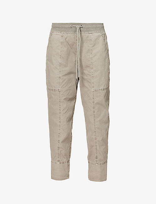 JAMES PERSE: High-rise straight-leg stretch-cotton trousers