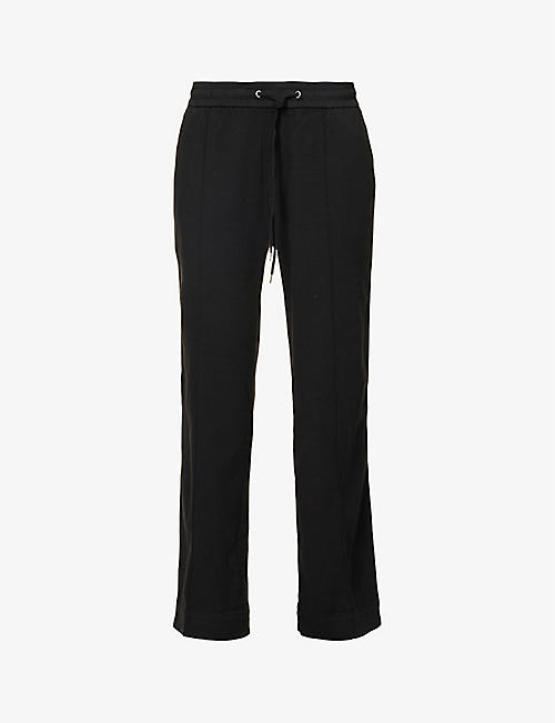 JAMES PERSE: Elasticated-waist patch-pocket straight mid-rise stretch-cotton trousers