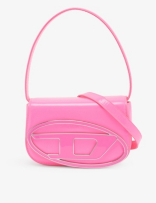 Diesel Womens Pink Wonder Logo-plaque Leather Shoulder Bag
