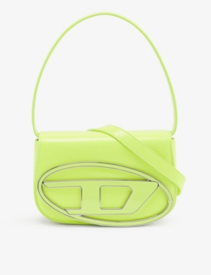 Diesel Womens Yellow Wonder Logo-plaque Leather Shoulder Bag