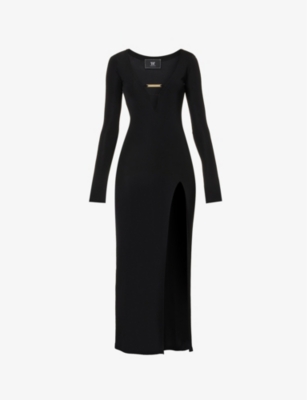 HARDWARE LDN: Tokyo logo-plaque stretch-woven midi dress