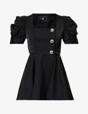 HARDWARE LDN: 80s Dream button-embellished woven mini dress