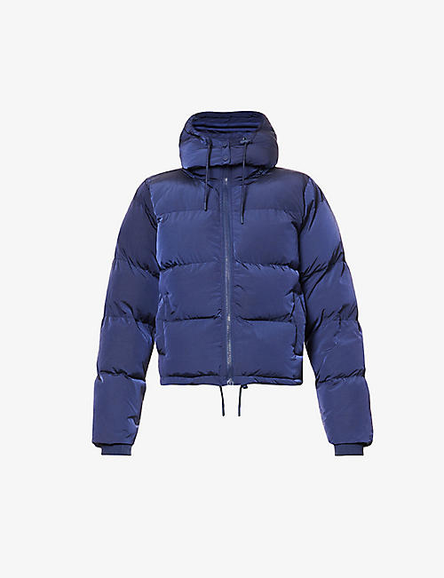 GOOD AMERICAN: Quilted drawstring-hem shell puffer jacket