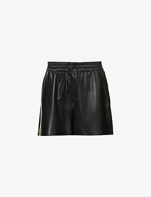 GOOD AMERICAN: Better Than Leather high-rise wide-leg shorts