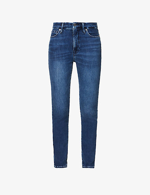 GOOD AMERICAN: Good Legs skinny high-rise stretch-recycled denim and cashmere-blend jeans