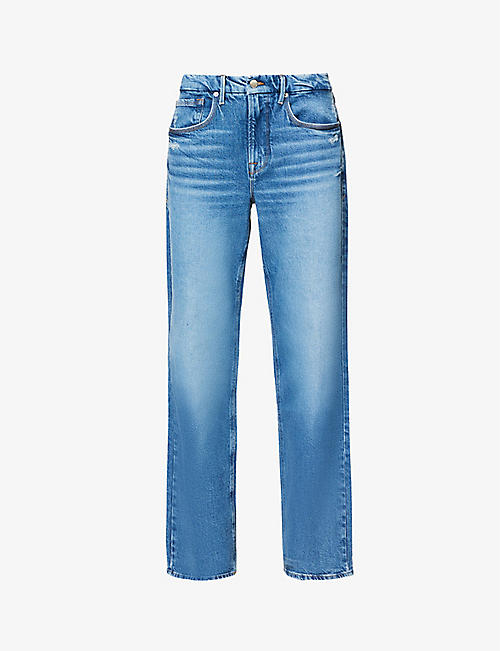 GOOD AMERICAN: Good 90s straight-leg high-rise stretch-denim jeans