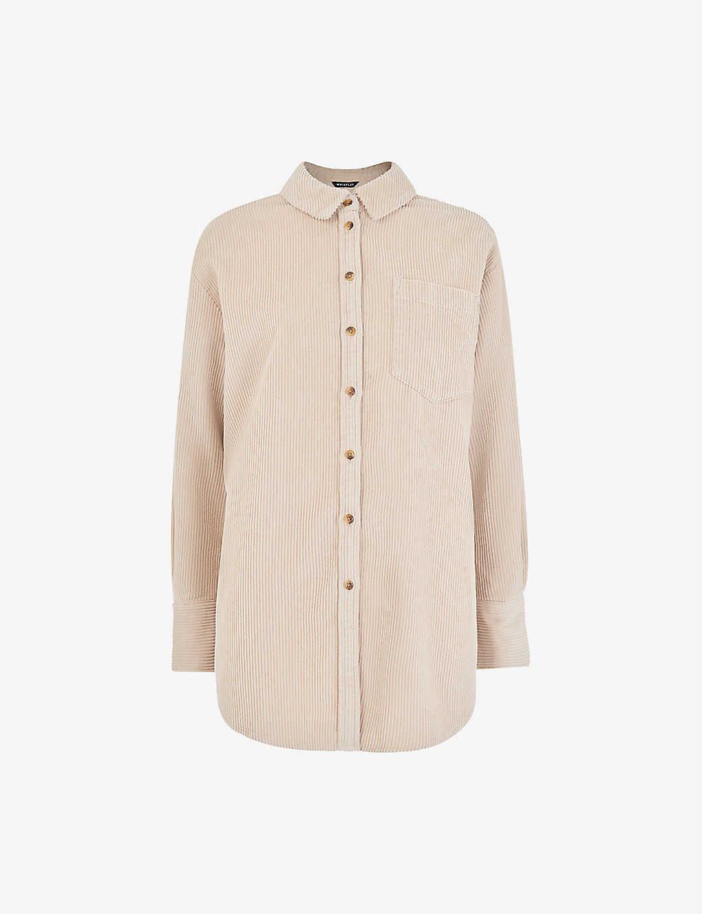 Whistles Womens Cream Lucie Corduroy Oversized-fit Cotton Shirt