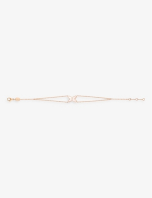 CHAUMET: Jeux de Liens 18ct-rose gold, 0.01ct brilliant-cut diamond and mother-of-pearl bracelet