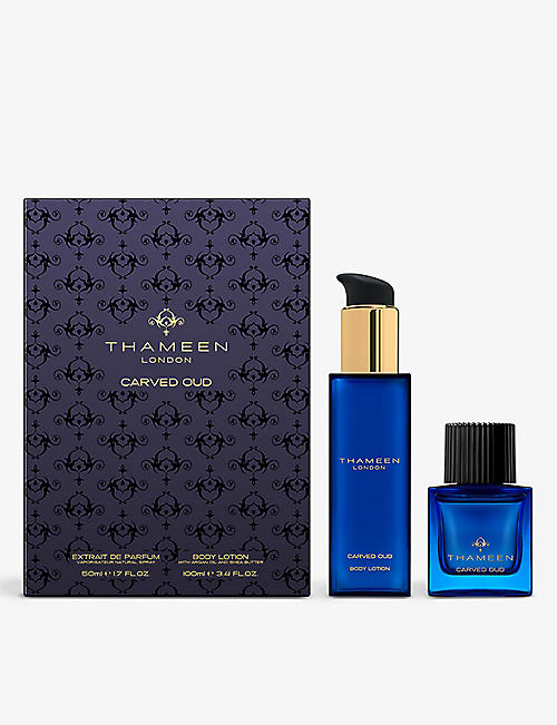 THAMEEN: Carved Oud body lotion gift set