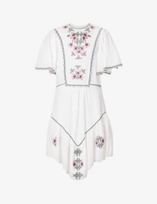 Isabel Marant Sinezia Embroidered Midi Dress In White
