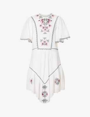 ISABEL MARANT ISABEL MARANT WOMENS WHITE SINEZIA EMBROIDERED WOVEN MINI DRESS,62471276