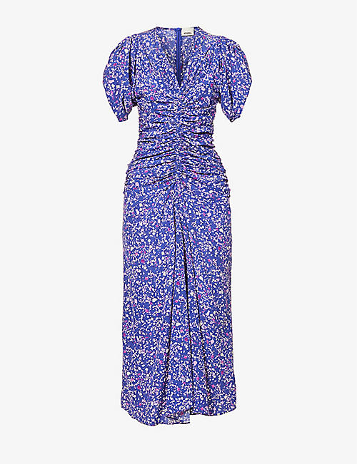 ISABEL MARANT: Lilia abstract-print stretch-silk maxi dress