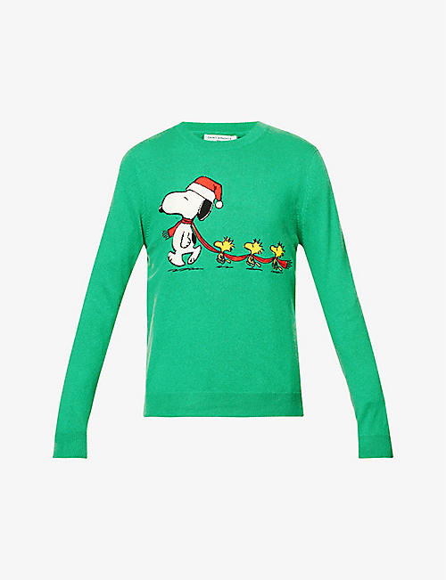 CHINTI AND PARKER: Snoopy Christmas wool and cashmere-blend jumper