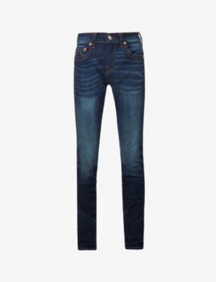 True Religion Rocco No Flap Slim-fit Stretch Cotton-blend Denim Jeans In Blue