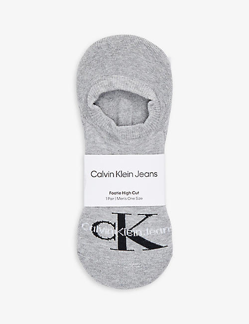CALVIN KLEIN: Brand-print stretch-cotton blend socks