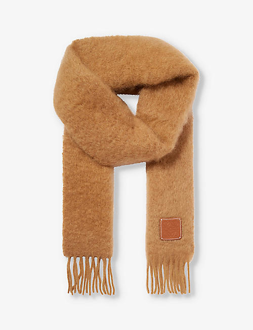 LOEWE: Anagram-patch mohair and wool-blend scarf