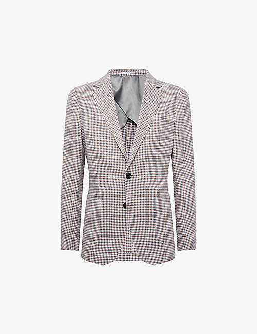 REISS: Huntington single-breasted linen and cotton-blend blazer