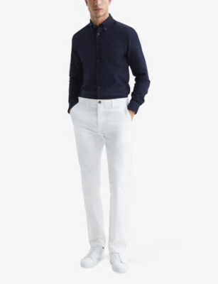 Reiss Navy Slim-fit Button-down Collar Cotton Oxford Shirt In Navy