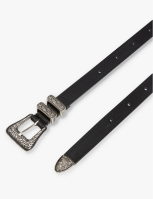 THE KOOPLES: Engraved buckle leather belt