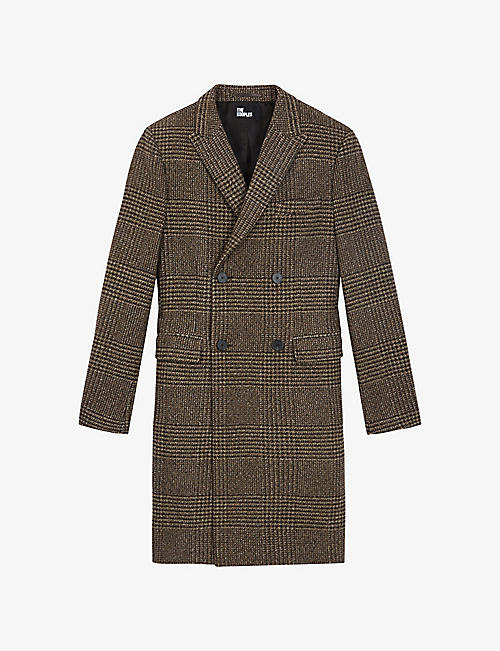 THE KOOPLES: Check double-breasted wool-blend coat