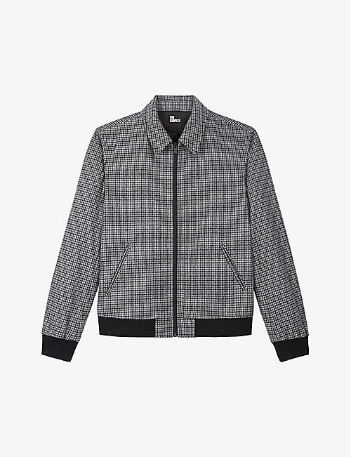 THE KOOPLES: Checked zipped wool-blend jacket
