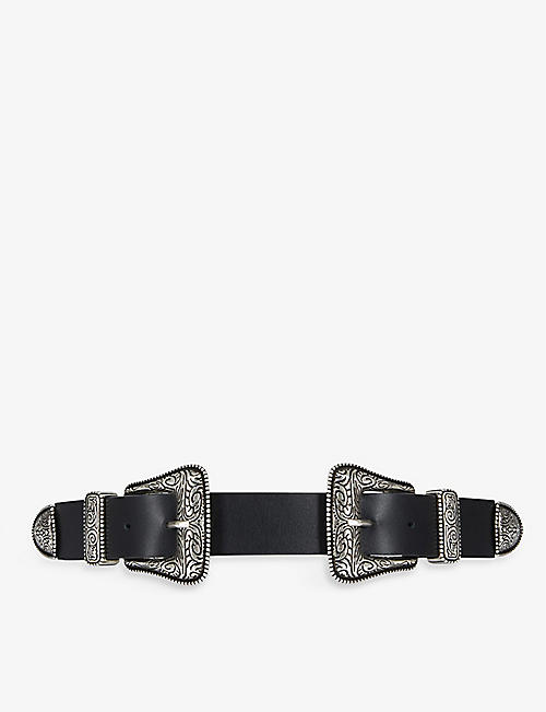 THE KOOPLES: Double-buckle leather belt