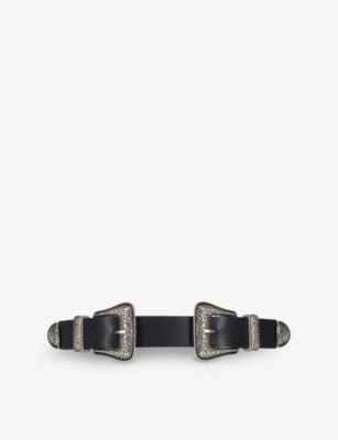 THE KOOPLES: Double-buckle leather belt