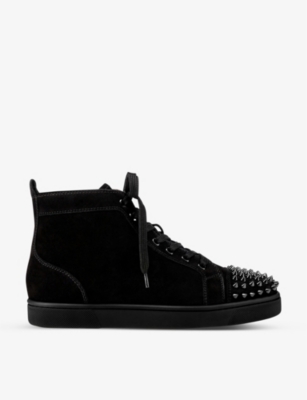 CHRISTIAN LOUBOUTIN Louis Spikes suede high top trainers