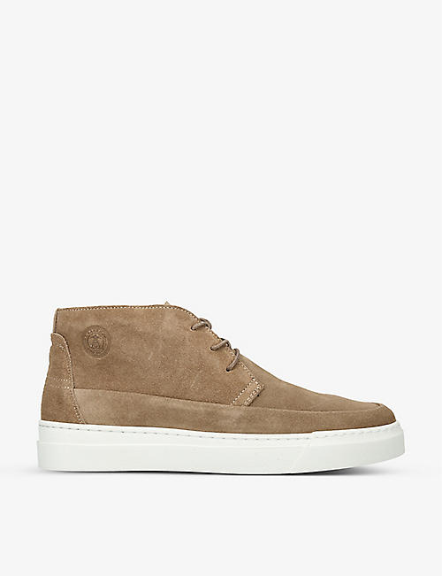 BARBOUR: Mason logo-embossed suede boots