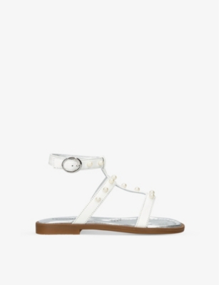 MONNA LISA Studded caged patent-leather sandals 1-3 years