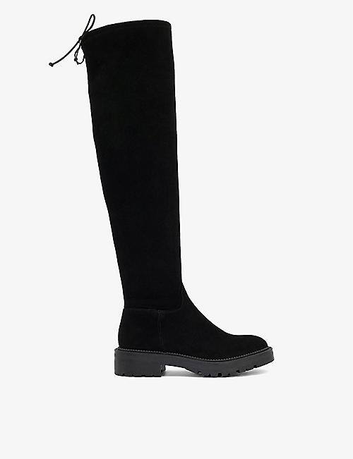 DUNE: Thorne chunky-soled thigh-high suede boots