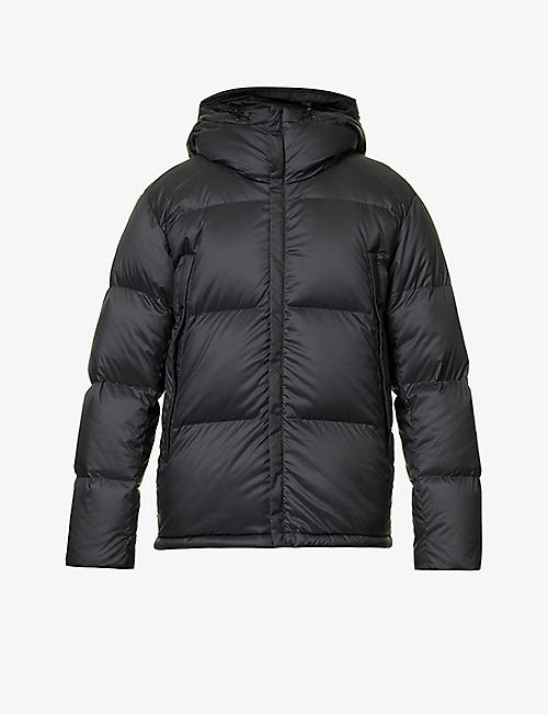 SNOW PEAK: Funnel-neck relaxed-fit shell-down hooded jacket