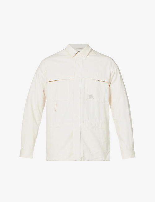 SNOW PEAK: Takibi logo-patch long-sleeved cotton-blend shirt