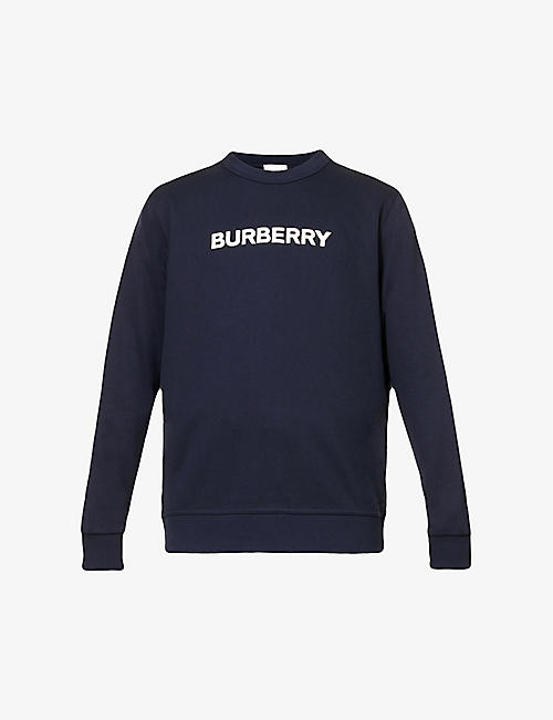 BURBERRY：Burlow 品牌印花平纹针织棉卫衣
