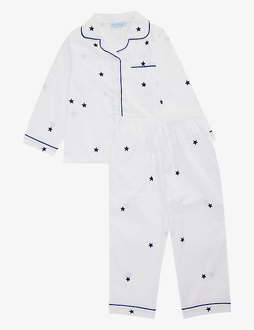 MINI LUNN: Star-print cotton-poplin pyjama set 2-11 years